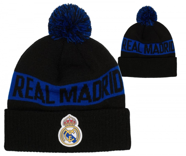 Fi Collection Real Madrid Officially Licensed Intarsia Cuff Knit w/Pom Pom